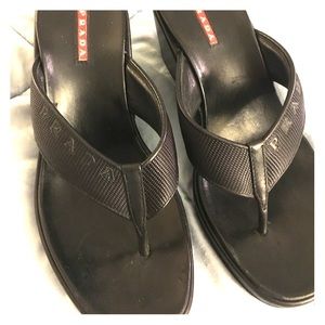 Prada black wedges 6.5